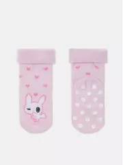 Махровые носки с отворотом и антискользящей стопой sof-tiki 772 светло-розовый, , 14, CONTE-KIDS, - 4