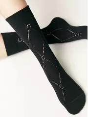 Ажурные удлиненные носки active 623 черный, , 36-38 (23-25), CONTE ELEGANT, - 4