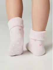 Махровые носки с отворотом и антискользящей стопой sof-tiki 772 светло-розовый, , 14, CONTE-KIDS, - 2