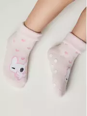 Махровые носки с отворотом и антискользящей стопой sof-tiki 772 светло-розовый, , 14, CONTE-KIDS, - 3