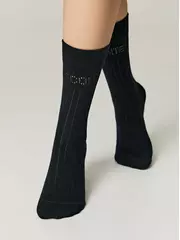 Удлиненные женские носки conte active 624 черный, , 39-41 (25-27), CONTE ELEGANT, - 2