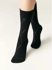 Ажурные удлиненные носки active 623 черный, , 36-38 (23-25), CONTE ELEGANT, - 2