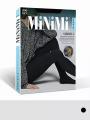 Теплые колготки minimi siberia 300 den (хлопок с флисом) nero, , 3, MINIMI, - 1