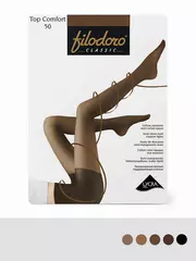Женские колготки filodoro top comfort 50 nero, , 3, FILODORO, - 1