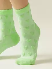 Махровые женские носки из хлопка с объемными рисунками conte comfort 549 салатовый, , 36-38 (23-25), CONTE ELEGANT, - 3