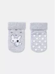 Махровые носки с антискользящей стопой sof-tiki 772 светло-серый, , 14, CONTE-KIDS, - 1