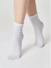 Женские махровые носки conte comfort с объемными рисунками 550 светло-серый, , 38-39 (25), CONTE ELEGANT, - 2