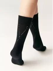 Ажурные удлиненные носки active 623 черный, , 36-38 (23-25), CONTE ELEGANT, - 3