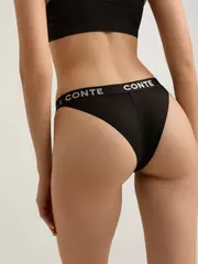 Трусы женские «танга» со средней линией талии comfy line lta 2992 black-silver, , 90/XS, CONTE ELEGANT, - 3