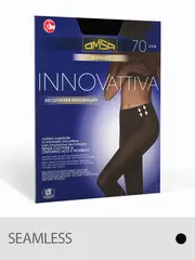 Плотные бесшовные колготки omsa innovattiva 70 micro nero, , 3, OMSA, - 1