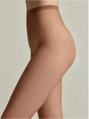 Женские колготки в сетку rette medium bronz, , 2, CONTE ELEGANT, - 3
