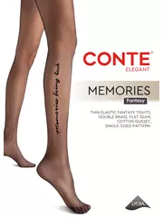 Колготки с имитацией тату-рисунка memories nero, , 3, CONTE ELEGANT, - 1