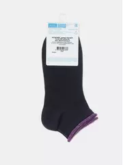 Укороченные спортивные носки из хлопка active 035 черный-лиловый, , 36-38 (23-25), CONTE ELEGANT, - 6