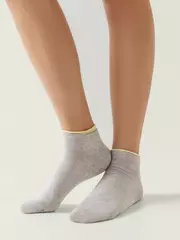 Короткие женские носки conte active 035 светло-серый-желтый, , 36-38 (23-25), CONTE ELEGANT, - 1