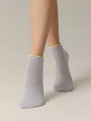 Короткие женские носки conte active 035 светло-серый-желтый, , 36-38 (23-25), CONTE ELEGANT, - 2