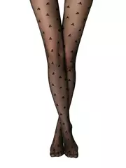 Колготки с рисунком «сердечки» tresor nero, , 4, CONTE ELEGANT, - 2