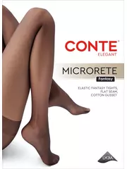 Матовые колготки в мелкую сеточку microrete natural, , 4, CONTE ELEGANT, - 1