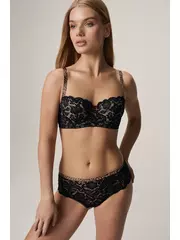 Бюстгальтер балконет leo tb5101 лео черный, , 70B, CONTE ELEGANT, - 1