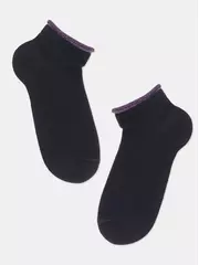 Укороченные спортивные носки из хлопка active 035 черный-лиловый, , 36-38 (23-25), CONTE ELEGANT, - 3