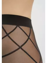 Колготки женские с имитацией гольфинов и рисунком «ромбы» concept grafit, , 2, CONTE ELEGANT, - 5