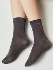 Носки женские сияющие с люрексом conte 21с-150сп grafit, , 36-39 (23-25), CONTE ELEGANT, - 2