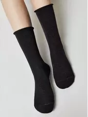 Меланжевые женские носки conte comfort 000 (без резинки) черный, , 39-41 (25-27), CONTE ELEGANT, - 2