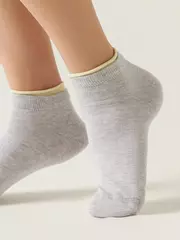 Короткие женские носки conte active 035 светло-серый-желтый, , 36-38 (23-25), CONTE ELEGANT, - 3