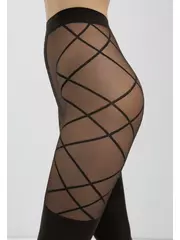 Колготки женские с имитацией гольфинов и рисунком «ромбы» concept grafit, , 2, CONTE ELEGANT, - 3