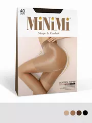 Утягивающие колготки minimi control top 40 den nero, , 2, MINIMI, - 1