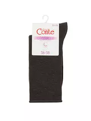 Носки женские (без резинки) comfort 000 темно-коричневый, , 39-41 (25-27), CONTE ELEGANT, - 3