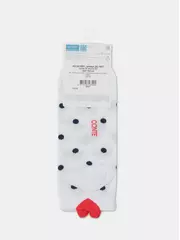 Короткие женские хлопковые носки с пикотом-«сердечком» в горошек 222 белый, , 36-39 (23-25), CONTE ELEGANT, - 5