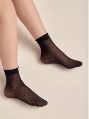 Носки для девочек с рисунком «сердечки» lola nero, , 18-20, CONTE ELEGANT, - 2