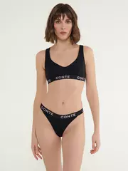 Трусы женские «танга» конте comfy line lta 2992 black-pink, , 90/XS, CONTE ELEGANT, - 1