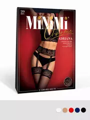 Колготки с открытыми бедрами minimi adriana 20 bianco, , 3, MINIMI, - 2