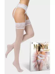 Колготки с открытыми бедрами minimi adriana 20 bianco, , 3, MINIMI, - 1