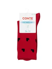 Носки женские (удлинённые) conte active 708 красный, , 39-41 (25-27), CONTE ELEGANT, - 3