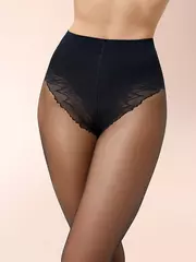 Колготки утягивающие с ажурными трусиками minimi slim control 40 caramello, , 3, MINIMI, - 4