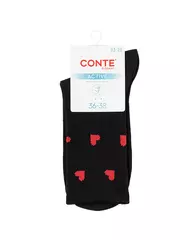 Носки женские хлопковые conte active 708 черный, , 39-41 (25-27), CONTE ELEGANT, - 3