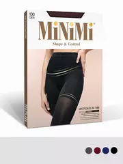 Моделирующие теплые колготки minimi micro&slim 100 carbone, , 2, MINIMI, - 2