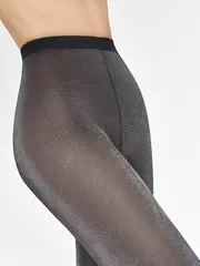 Колготки с эффектом тюля и люрексом minimi tulle lurex 50 moka, , 2, MINIMI, - 3