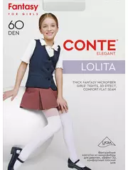 Колготки детские из микрофибры с имитацией гольфинов lolita bianco, , 104-110, CONTE ELEGANT, - 1