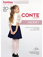 Детские колготки с бантиком merry bianco, , 104-110, CONTE ELEGANT, - 1