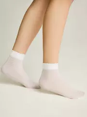 Тонкие детские носки с ажурным геометрическим рисунком julia bianco, , 20-22, CONTE ELEGANT, - 4