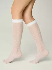 Гольфы детские с геометрическим рисунком viola bianco, , 20, CONTE ELEGANT, - 4