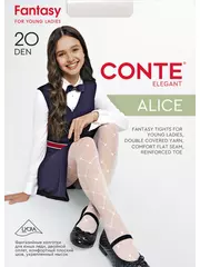 Детские колготки в сердечки alice bianco, , 146-152, CONTE ELEGANT, - 1