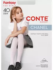 Колготки детские нарядные с рисунком «гусиная лапка» chanel bianco, , 116-122, CONTE ELEGANT, - 1