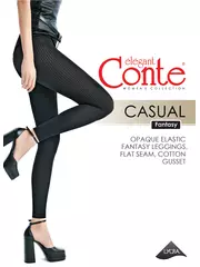 Плотные женские легинсы casual panna, , 3, CONTE ELEGANT, - 2
