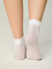 Тонкие детские носки с ажурным геометрическим рисунком julia bianco, , 20-22, CONTE ELEGANT, - 3