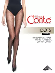 Колготки фантазийные с точками conte dots nero, , 2, CONTE ELEGANT, - 5