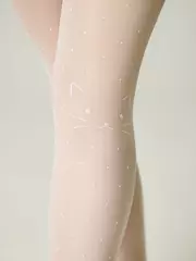 Детские колготки в точку с рисунком «кот» katie bianco, , 116-122, CONTE ELEGANT, - 4